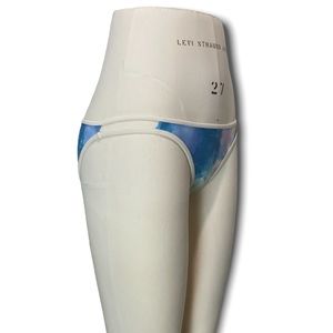 Xhilaration Bikini Bottoms with Cut-out Sides in Tie Dye Greens, Pinks and Blues